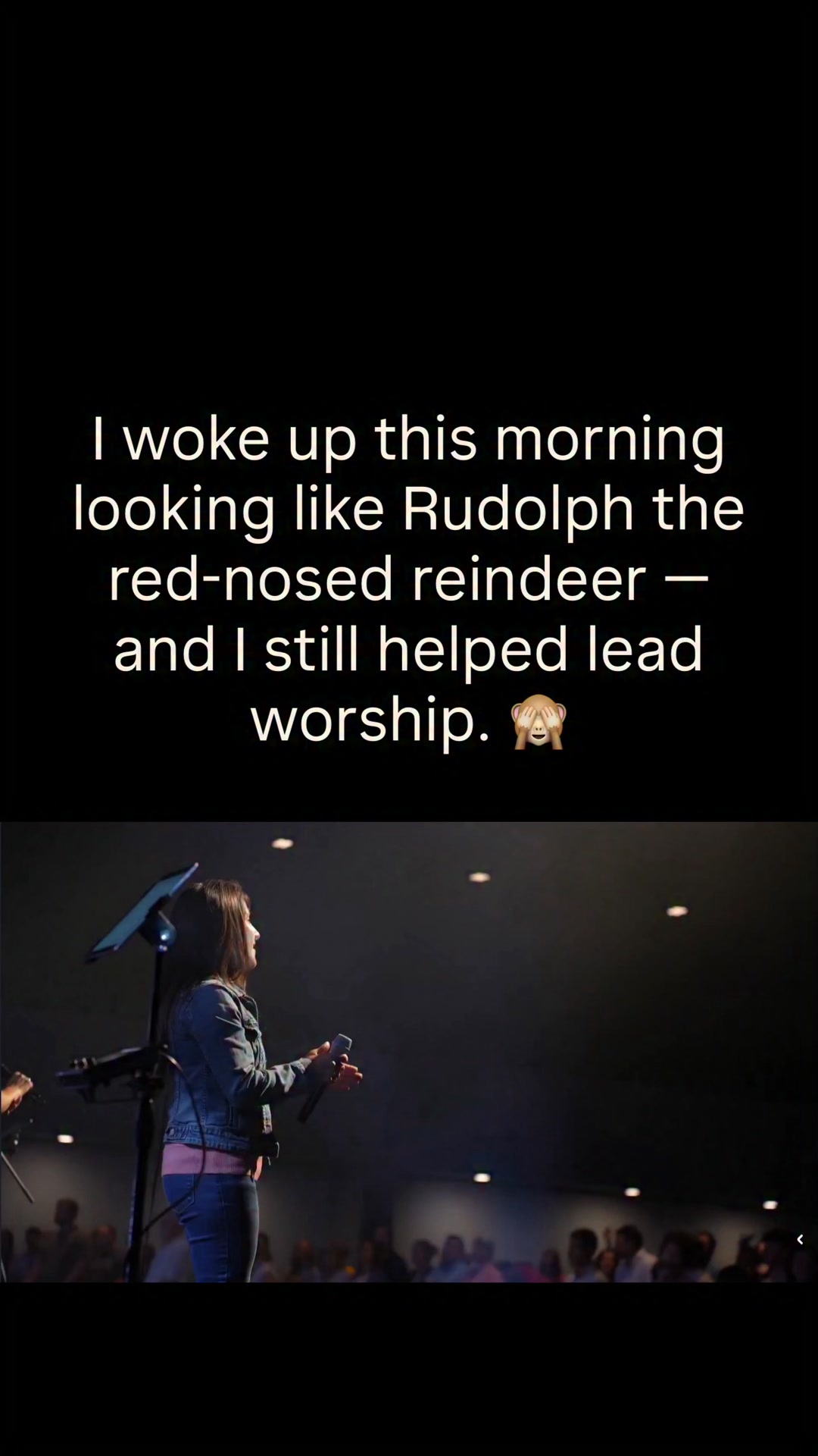 I woke up this morning with a raw, red, scraped-up sore right on my nose. Open skin. Impossible to cover. And of course… today was a day I was helping lead worship in front of our whole church.

Honestly..my very first feeling wasn’t faith. It was embarrassment. I stood at the mirror so self-conscious I almost didn’t want to go at all. Getting dressed, getting out the door, getting up on that stage…it felt genuinely hard this morning.

But we sang a new song today called “The Joy.” And somewhere in the middle of it, this truth just landed on me…

“The joy of the Lord is my strength.” Nehemiah 8:10

Not the joy of clear skin. Not the joy of looking put-together. Not the joy of being the most polished person in the room. HIS joy. His presence. That’s the strength.

And here’s what I felt Him gently lift off of me….the exhausting weight of needing to look perfect before I’m allowed to show up. “Bless the Lord, O my soul, and all that is within me” (Psalm 103:1) (all of me). The scraped-up, self-conscious, red-nosed, far-from-perfect me. He wasn’t asking me to be flawless. He was just asking me to come.

So I chose joy. Red nose and all. And the moment I stopped thinking about my face and started thinking about His presence…none of it mattered anymore. 🫶🏻🙌🏻

If you woke up feeling like you have to be fixed, polished, and presentable before you’re worthy to be in the room….friend, you don’t. You can lay that down. Come as you are. His joy is your strength, not your perfection.

Drop 🫶🏻if you needed to hear that today.